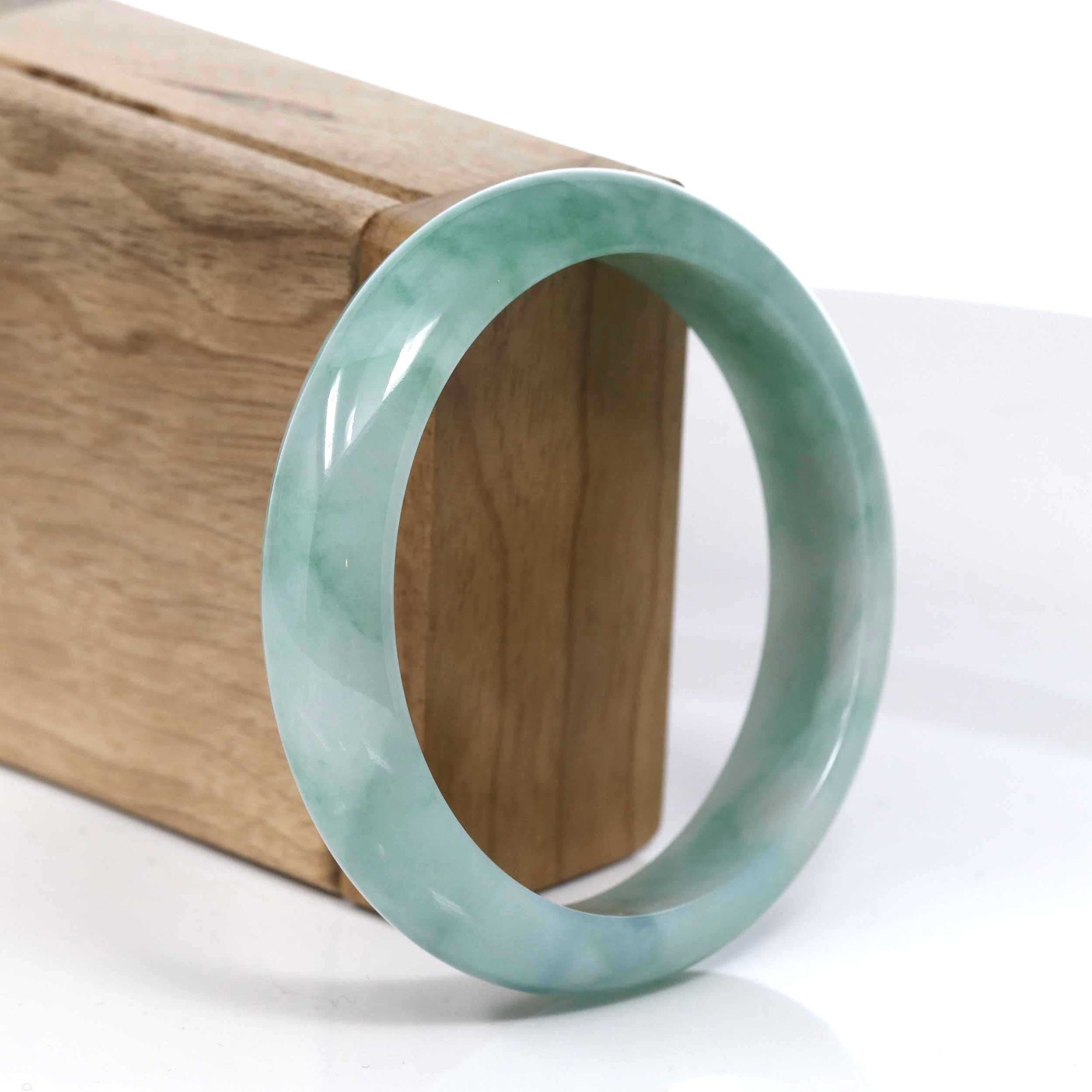 Baikalla Jewelry Jadeite Jade Bangle Bracelet Baikalla Blue-Green Classic Real Jadeite Jade Bangle Bracelet (59.08mm) #390