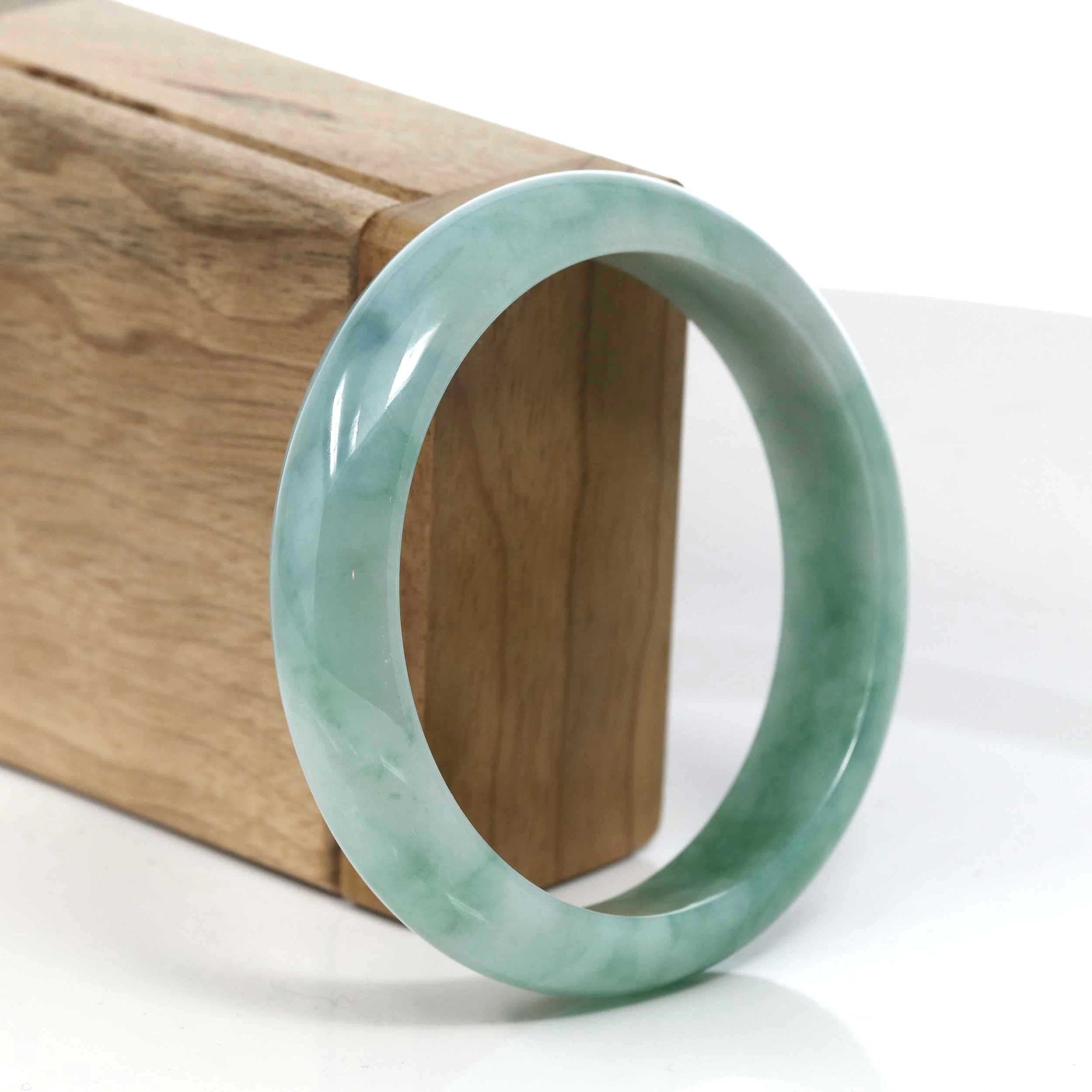 Baikalla Jewelry Jadeite Jade Bangle Bracelet Baikalla Blue-Green Classic Real Jadeite Jade Bangle Bracelet (59.08mm) #390
