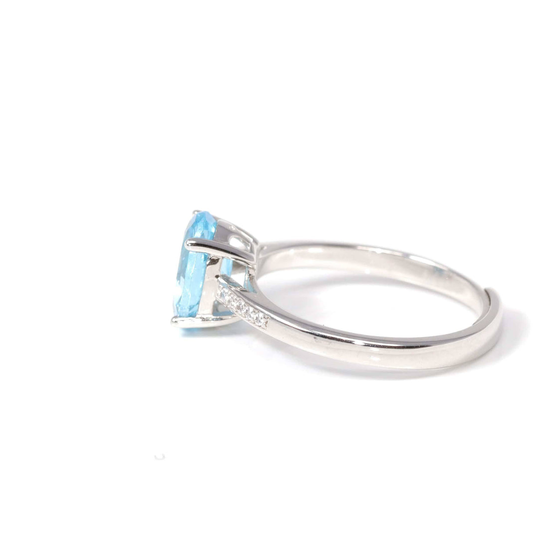 Baikalla Jewelry Gemstone Ring Baikalla™ Sterling Silver Oval Swiss Blue Topaz & Amethyst Ring