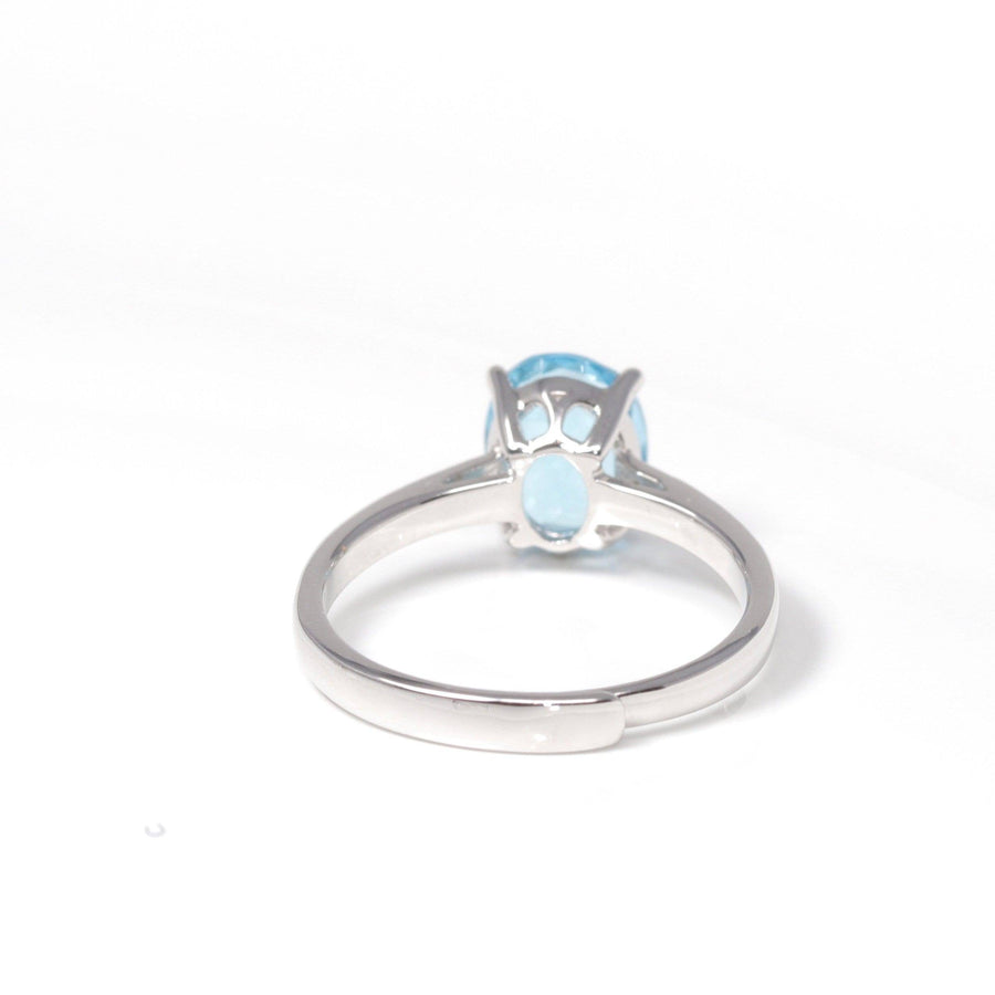 Baikalla Jewelry Gemstone Ring Baikalla™ Sterling Silver Oval Swiss Blue Topaz & Amethyst Ring