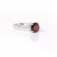 Baikalla Jewelry Gemstone Ring Baikalla™ Sterling Silver Natural Red Garnet Solitaire Ring