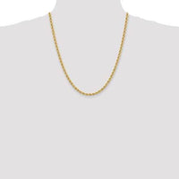 Baikalla Jewelry 14K Yellow Gold Pendant 14K 4 mm Solid Diamond-cut Rope Yellow Chain with Lobster Clasp