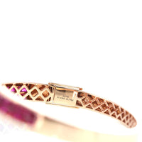 Baikalla Jewelry Gold Ruby Bracelet Baikalla™ 18K Rose Gold Natural Ruby and Diamond Bypass Hinge Bracelet