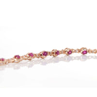 Baikalla Jewelry Gold Ruby Bracelet 18K Rose Gold Natural Ruby and Diamond Bypass Hing Bracelet