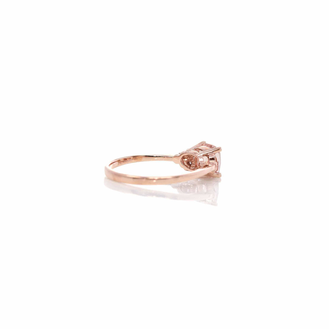 Baikalla Jewelry 14K Gold Morganite Ring 14k Rose Gold Natural Champagne Morganite Ring with Diamonds