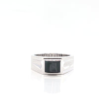 Baikalla Jewelry 7 Baikalla™ "Emerald Cabochon" Genuine Burmese Emerald Cut Black Jadeite Jade Ring