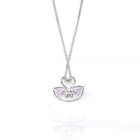 Baikalla Jewelry Silver Amethyst Necklace Baikalla™ Classic Sterling Silver Natural Amethyst Garnet Swan Pendant Necklace
