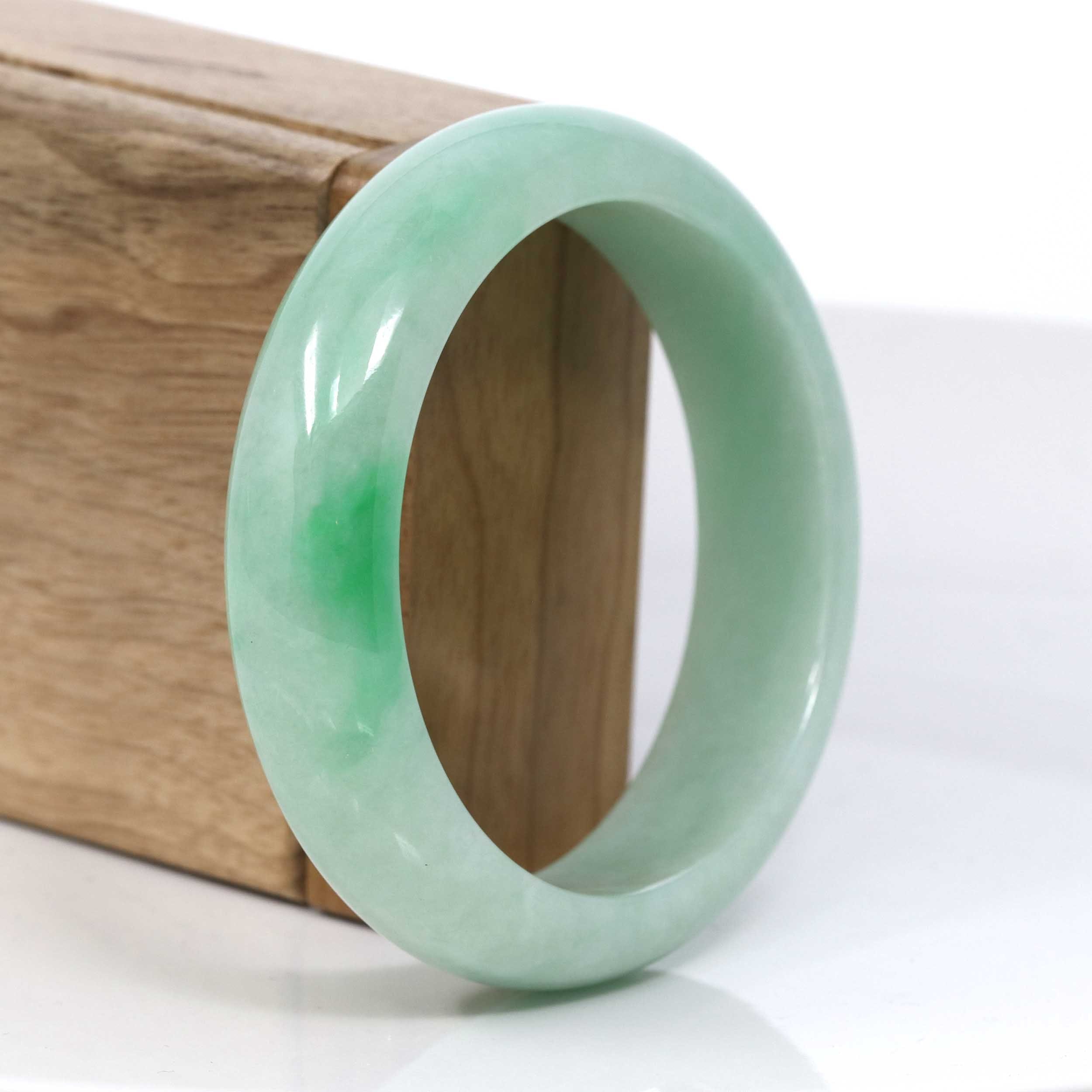 Natural Dark Green Jadeite Jade Gemstone Bangle Bracelet – 54-66mm, Stackable Charm Spacer