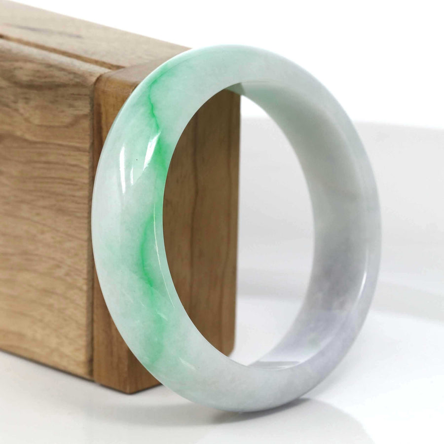 Baikalla Jewelry Jadeite Jade Bangle Bracelet Copy of Baikalla Classic Green Natural Jadeite Jade Wider Bangle Bracelet (58.24 mm) #985