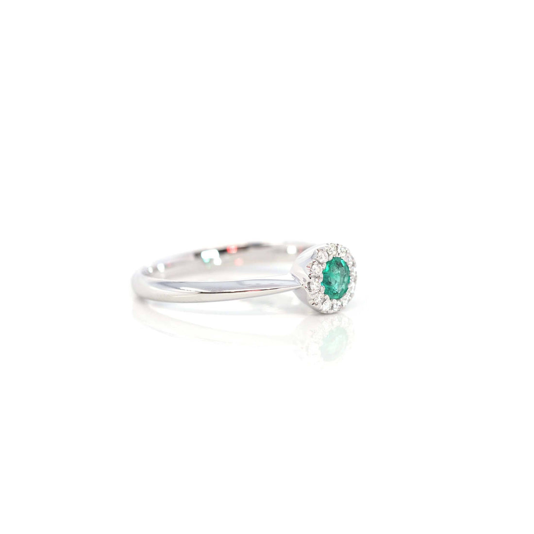 Baikalla Jewelry Gold Sapphire Ring 14k White Gold Natural Emerald Ring With Diamond