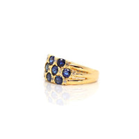 Baikalla Jewelry Gold Sapphire Ring 18k Yellow Gold Natural Blue Sapphire Ring with Diamonds