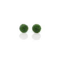 Baikalla Jewelry Gold Jade Earrings Baikalla™ "Peony Flowers" 18k Solid Gold Real Green Jade Peony Flower Earrings