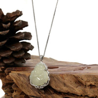 Baikalla Jewelry Jade Pendant Baikalla™ "Laughing Buddha" Genuine Nephrite White Jade (high quality) Buddha Pendant Necklace