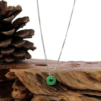Baikalla Jewelry Jade Pendant Necklace Baikalla™ "Good Luck Button" Necklace Real Jadeite Jade Lucky KouKou Donut Pendant Necklace