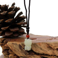 Baikalla Jewelry Jade Pendant Necklace Baikalla "Lucky Kitten" White Nephrite Jade Pendant Necklace
