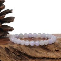 Baikalla Jewelry jade beads bracelet Jadeite Jade 7.5 mm Round Lavender Beads Bracelet ( 7.5 mm )