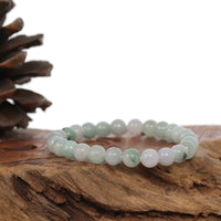 Baikalla Jewelry jade beads bracelet Jadeite Jade 7.5mm Round Ice Blue Green Beads Bracelet ( 7.5 mm )