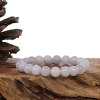 Baikalla Jewelry jade beads bracelet Jadeite Jade 9 mm Round Lavender Beads Bracelet ( 9 mm )