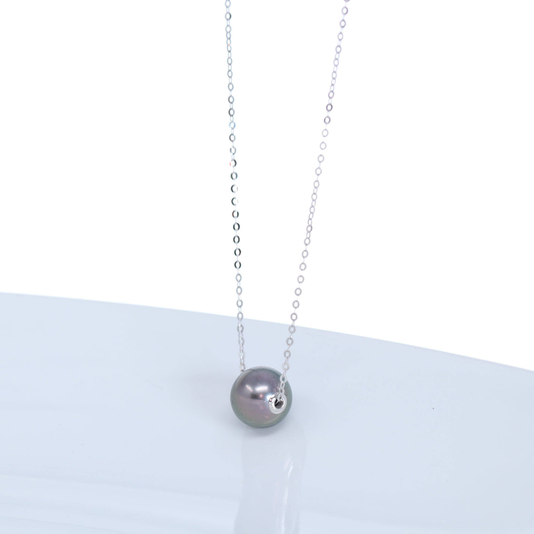 Baikalla Jewelry Gemstone Pendant Necklace 18k White Gold Tahitian AA Pearl Necklace