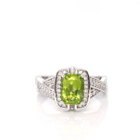 Baikalla Jewelry Gemstone Ring Baikalla™ Sterling Silver Light Green Peridot Ring
