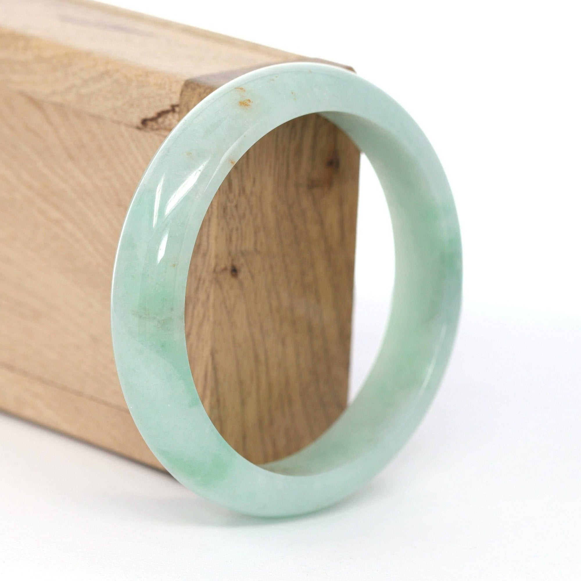 Baikalla Jewelry Jadeite Jade Bangle Bracelet Baikalla "Classic Bangle" Natural Burmese Green Jadeite Jade Bangle ( 58.84 mm ) #591