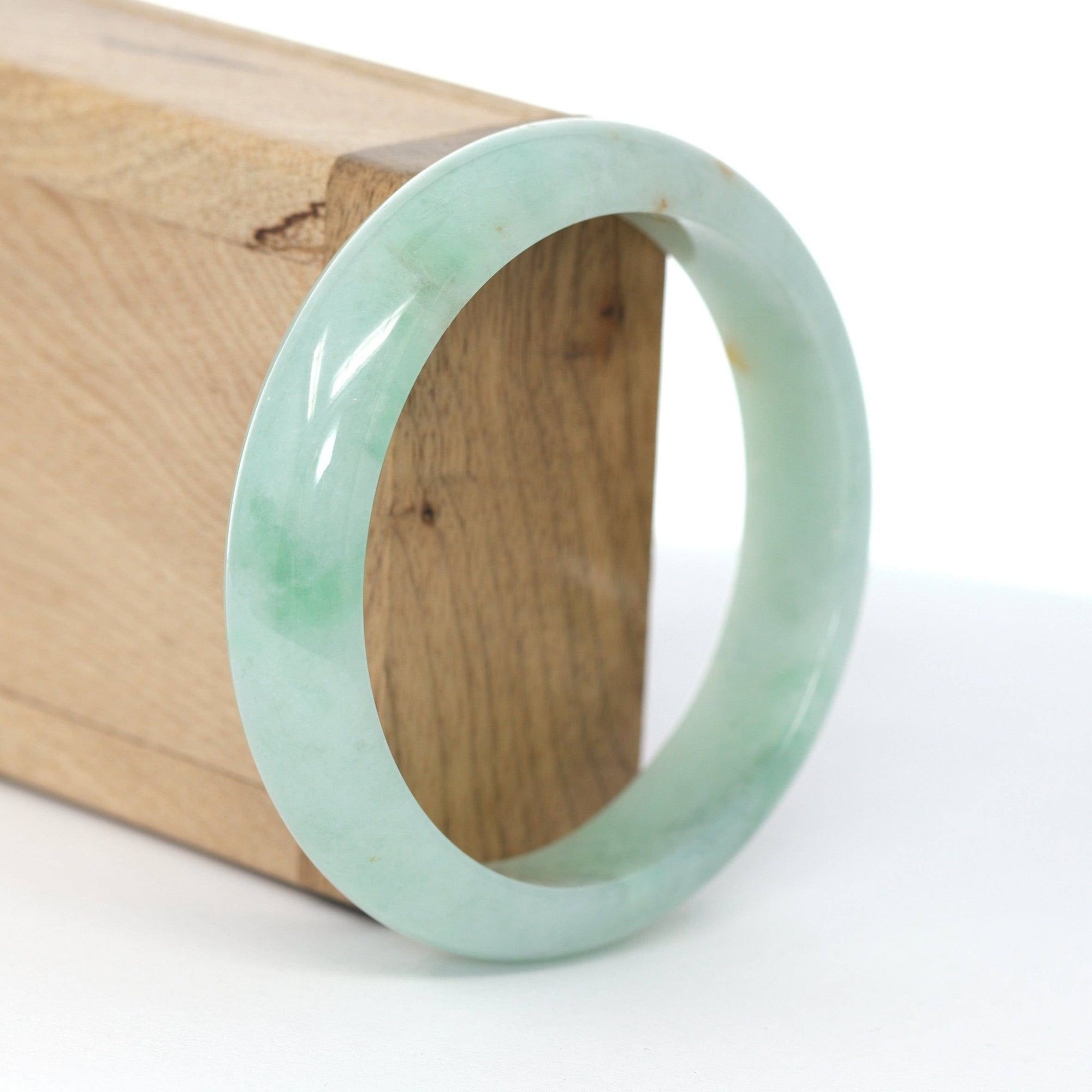 Baikalla Jewelry Jadeite Jade Bangle Bracelet Baikalla "Classic Bangle" Natural Burmese Green Jadeite Jade Bangle ( 58.84 mm ) #591