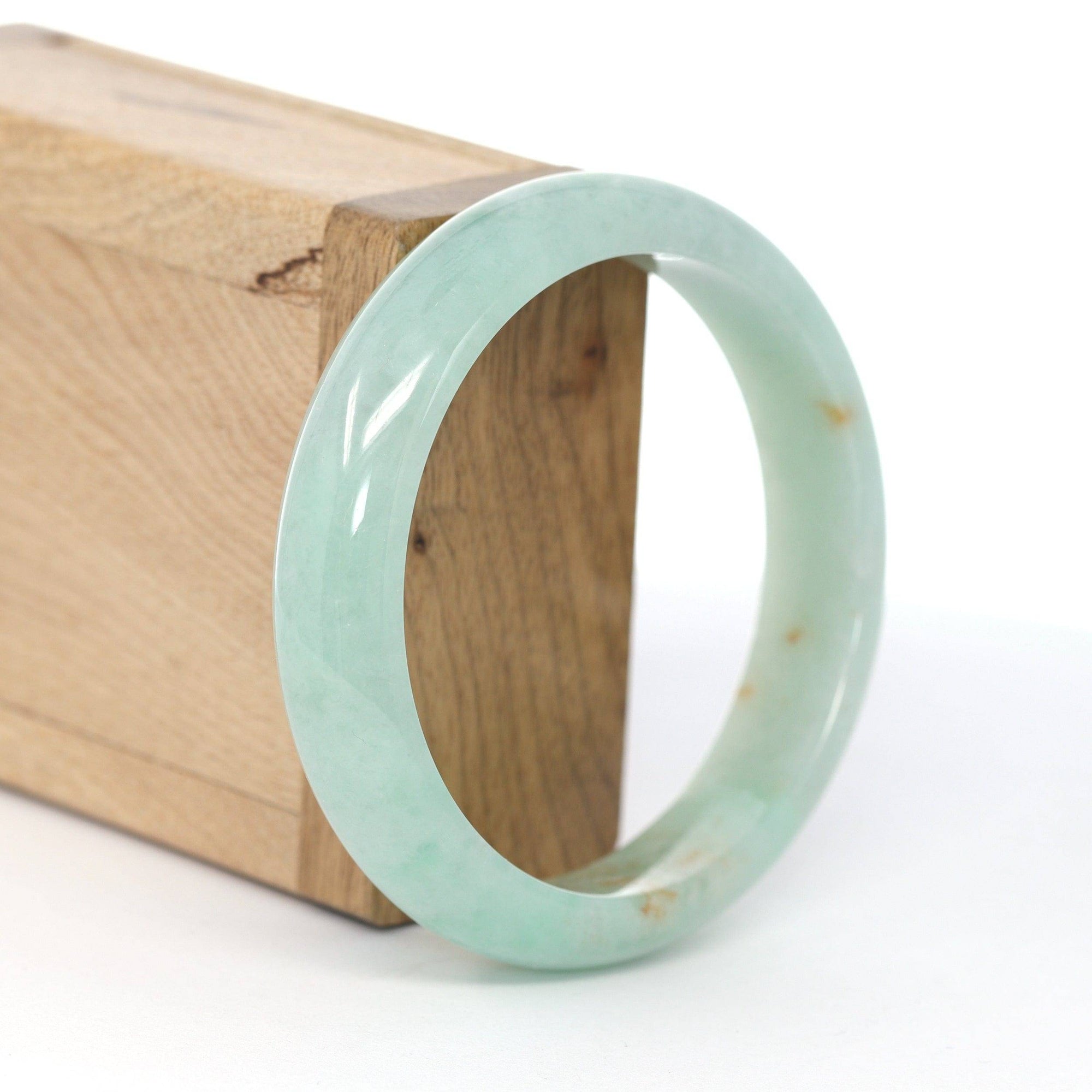 Baikalla Jewelry Jadeite Jade Bangle Bracelet Baikalla "Classic Bangle" Natural Burmese Green Jadeite Jade Bangle ( 58.84 mm ) #591