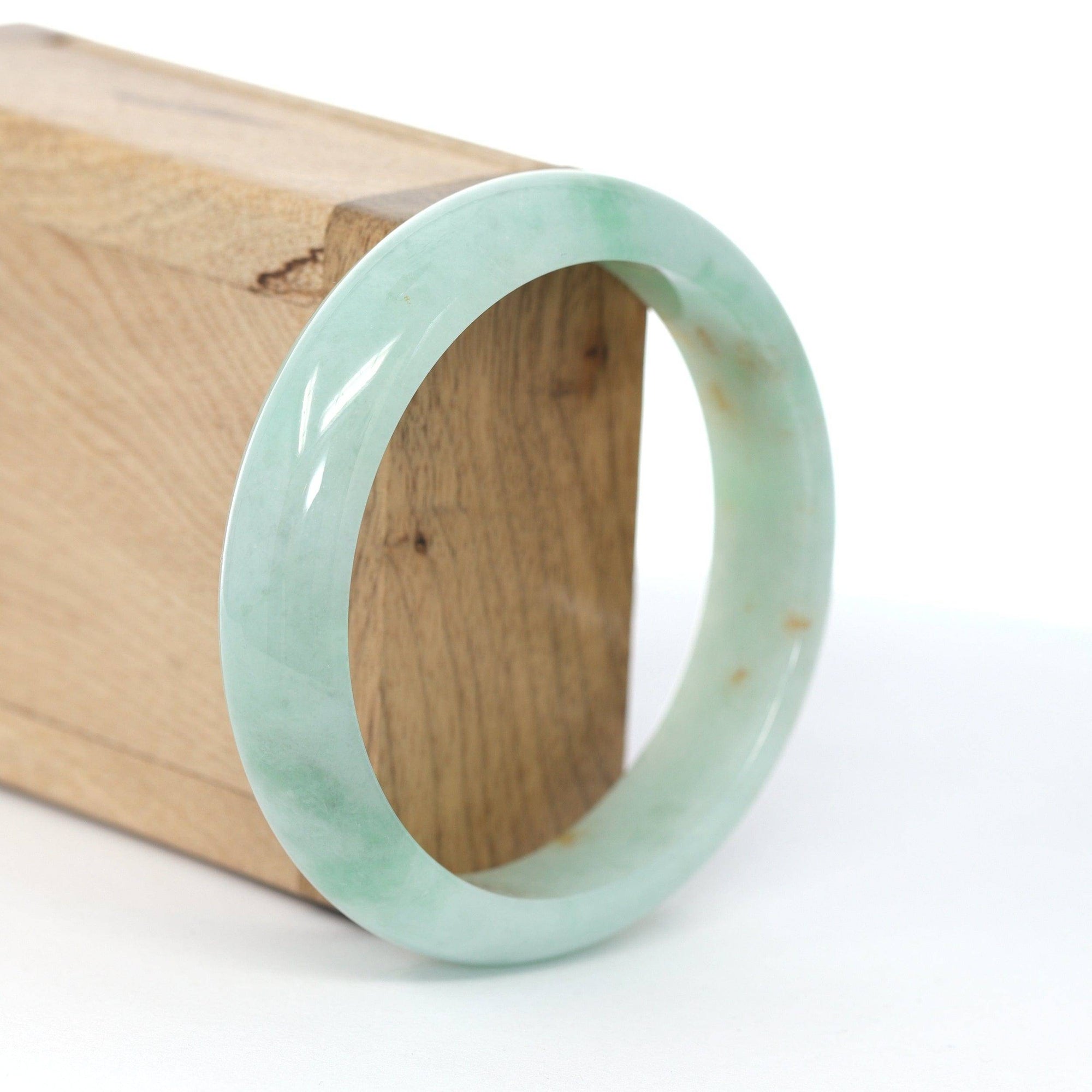 Baikalla Jewelry Jadeite Jade Bangle Bracelet Baikalla "Classic Bangle" Natural Burmese Green Jadeite Jade Bangle ( 58.84 mm ) #591