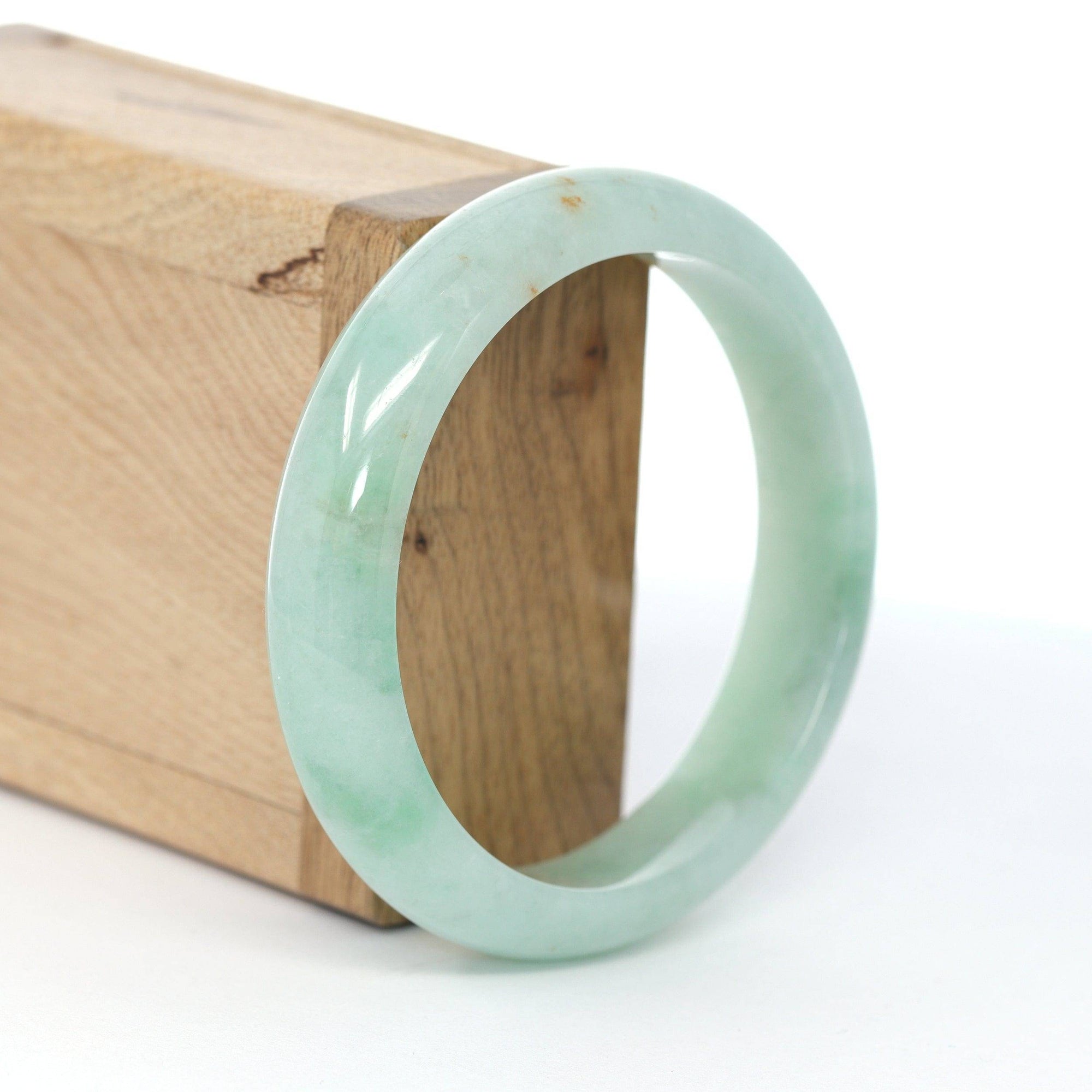 Baikalla Jewelry Jadeite Jade Bangle Bracelet Baikalla "Classic Bangle" Natural Burmese Green Jadeite Jade Bangle ( 58.84 mm ) #591