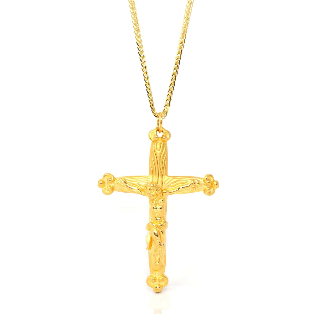 Baikalla Jewelry 24K Pure Yellow Gold Pendant Pendant Only 24k Yellow Gold Crosse Charm Necklace