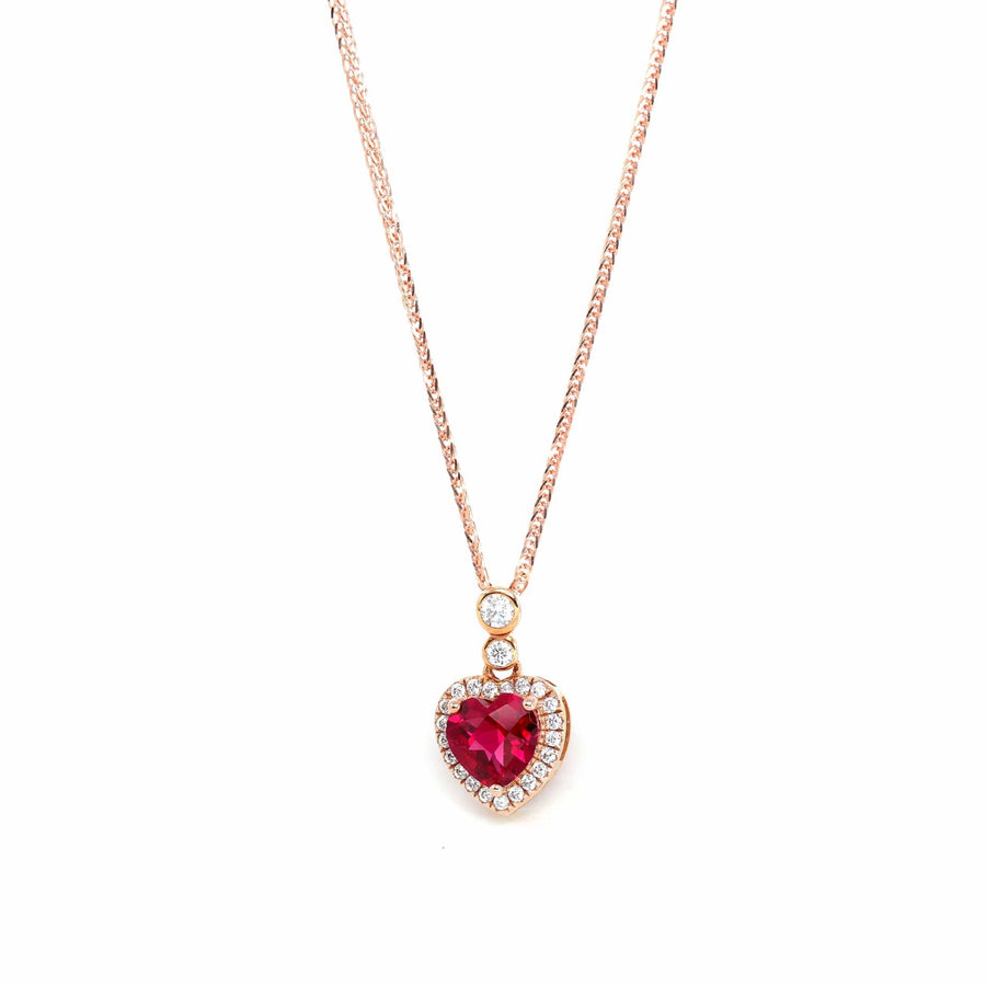 Baikalla Jewelry Gold Sapphire Necklace 18k Rose Gold Lab. Created Sapphire, Ruby & CZ Pendant Necklace