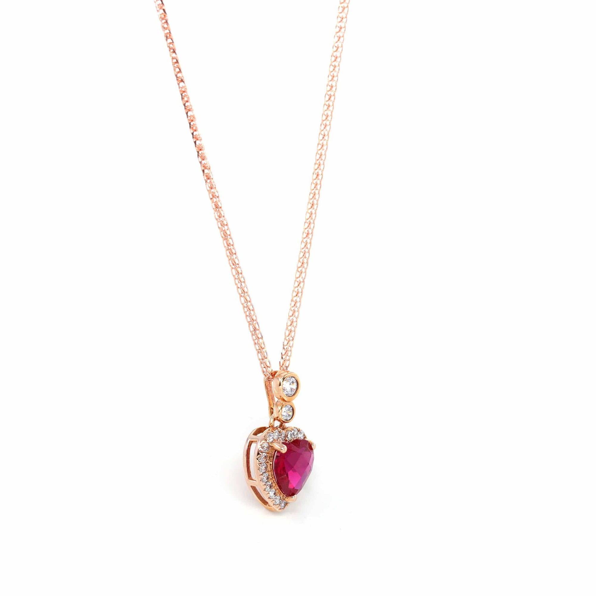 Baikalla Jewelry Gold Sapphire Necklace 18k Rose Gold Lab. Created Sapphire, Ruby &amp; CZ Pendant Necklace
