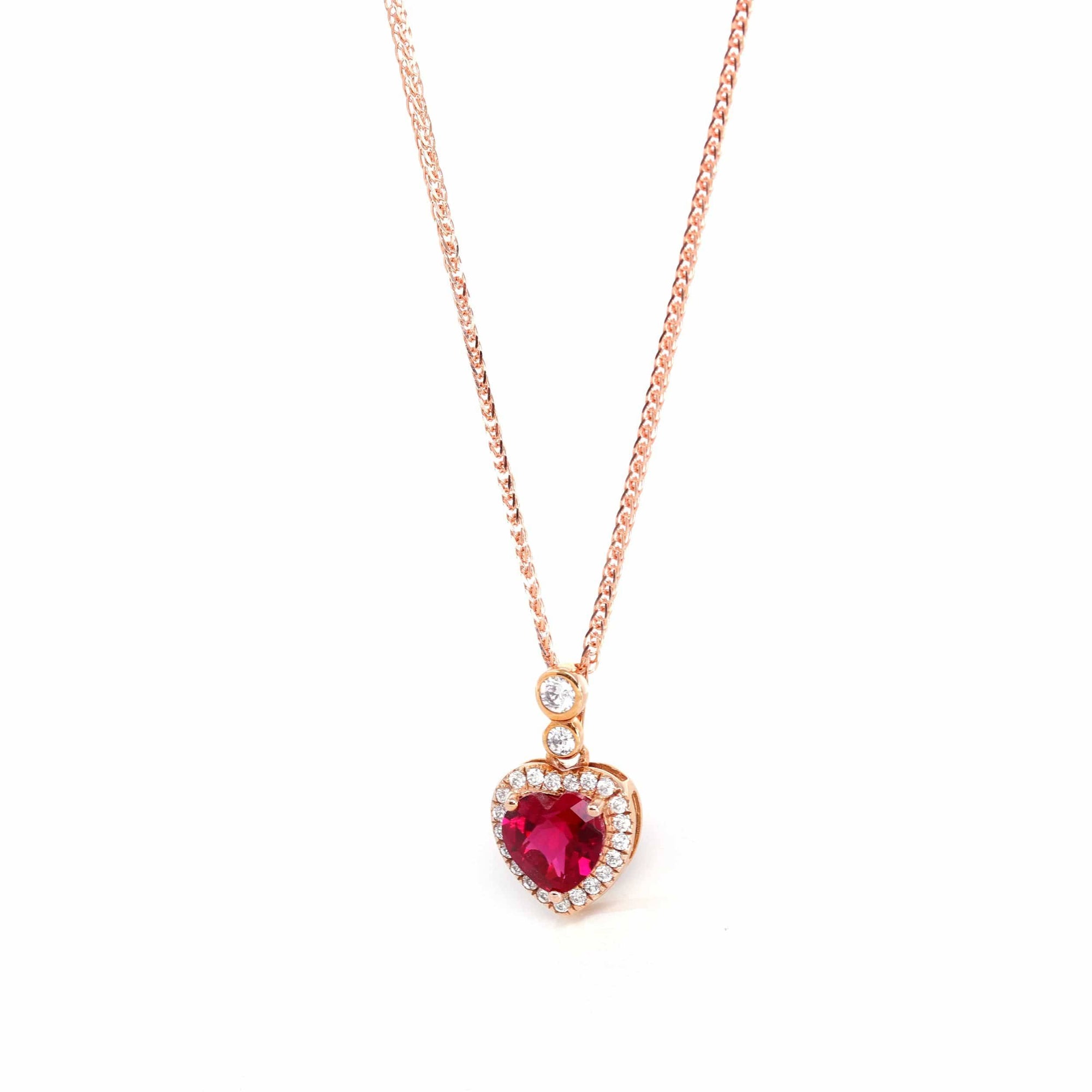 Baikalla Jewelry Gold Sapphire Necklace 18k Rose Gold Lab. Created Sapphire, Ruby &amp; CZ Pendant Necklace