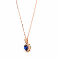 Baikalla Jewelry Gold Sapphire Necklace 18k Rose Gold Lab. Created Sapphire, Ruby & CZ Pendant Necklace