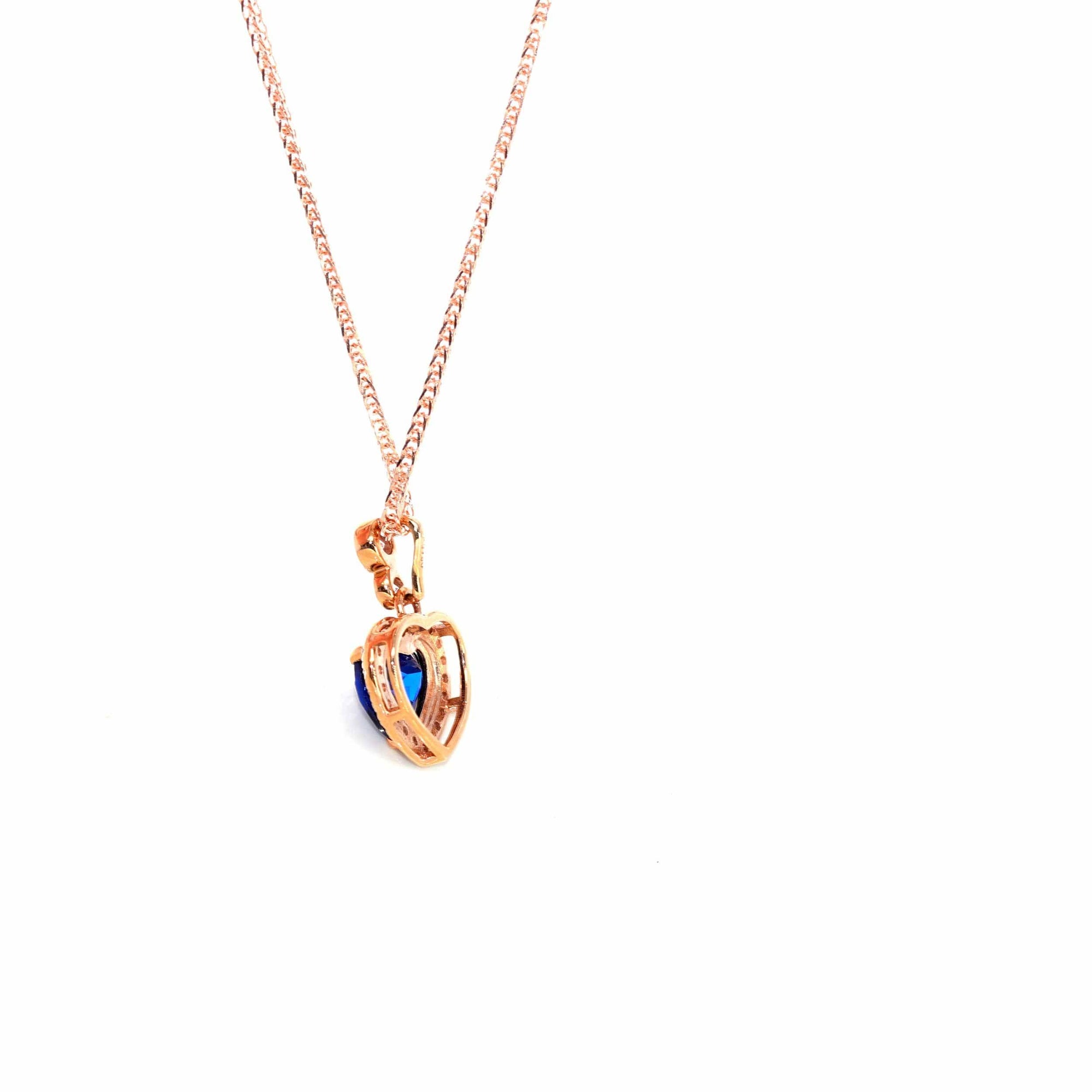 Baikalla Jewelry Gold Sapphire Necklace 18k Rose Gold Lab. Created Sapphire, Ruby &amp; CZ Pendant Necklace