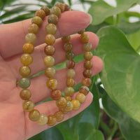 Jadeite Jade 7.5mm Red Round Beads Bracelet ( 7.5 mm )