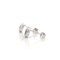 Baikalla Jewelry Gold Gemstone Earrings Baikalla 14k Classic White Gold Natural 6/10ct Blue Sapphire  Earrings w/Diamond Halo