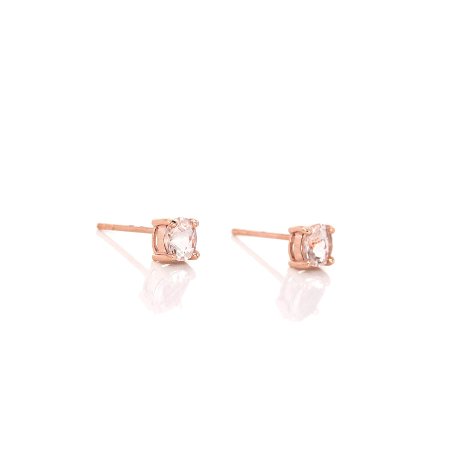 Baikalla Jewelry Gold Gemstone Earrings Baikalla 14k Rose Gold 0.95ct Natural Morganite Earrings