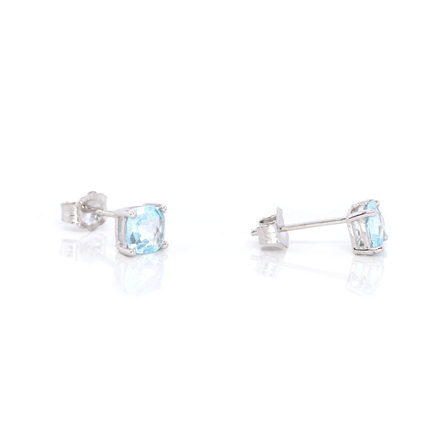Baikalla Jewelry Gold Gemstone Earrings Baikalla™ 14k Classic White Gold Natural Aquamarine Earrings