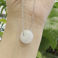 Baikalla™ "Good Luck Button" Necklace Real Rich Green Jade Lucky KouKou Pendant Necklace