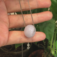Baikalla™ "Good Luck Button" Necklace Light Lavender Jade Lucky KouKou Pendant Necklace