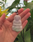 Baikalla "Goddess of Compassion" Genuine Burmese Jadeite Jade Guanyin Pendant Necklace