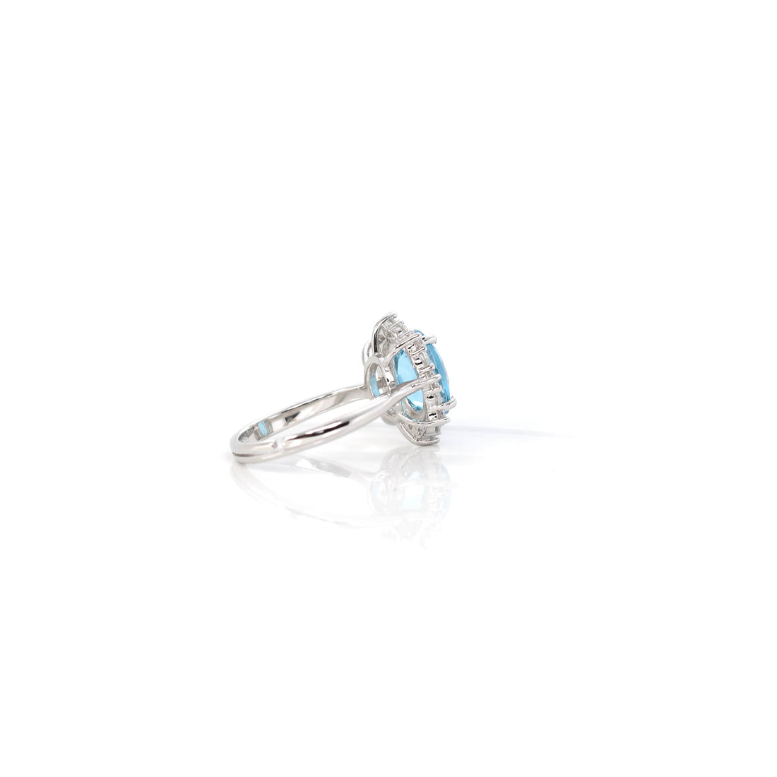 Baikalla Jewelry Gemstone Ring Sterling Silver Oval Sky Blue Topaz Ring