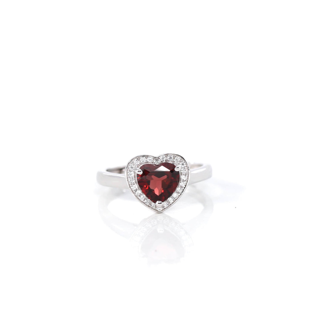 Baikalla Jewelry Sterling Silver Gemstone Ring Garnet Sterling Silver Amethyst, Citrine, & Garnet Heart Ring