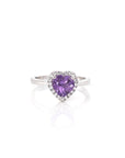 Baikalla Jewelry Sterling Silver Gemstone Ring Amethyst Sterling Silver Amethyst, Citrine, & Topaz Love Heart Ring