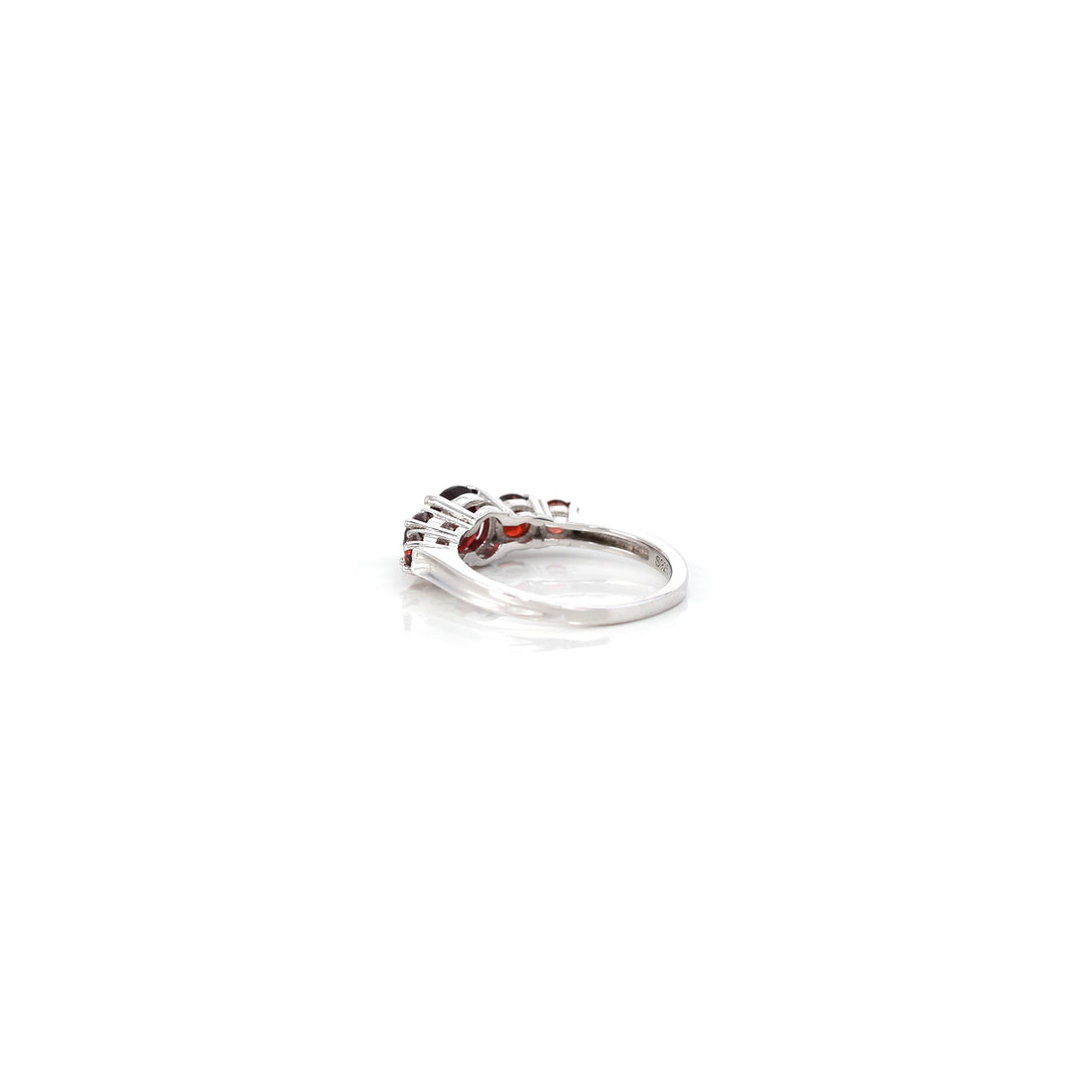 Baikalla Jewelry Sterling Silver Gemstone Ring Sterling Silver Red Garnet Anniversary Band Ring