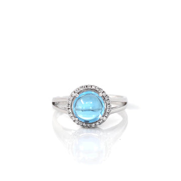 Baikalla Jewelry Sterling Silver Gemstone Ring 6 Sterling Silver Sky Blue Topaz Ring