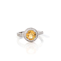 Baikalla Jewelry Gemstone Ring Citrine Sterling Silver Round Amethyst and Citrine Ring