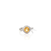 Baikalla Jewelry Gemstone Ring Citrine Sterling Silver Round Amethyst and Citrine Ring