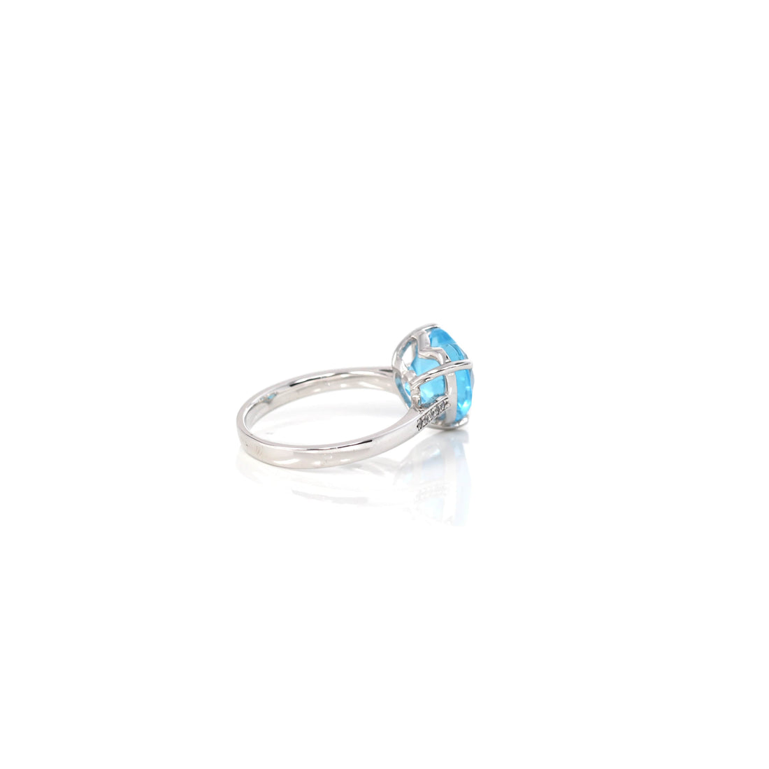 Baikalla Jewelry Gemstone Ring Sterling Silver Sky Blue Topaz Love Heart Ring